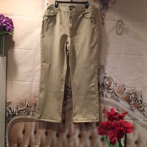 Ralph Lauren Khaki Jeans Brass Stud Detailing 16W